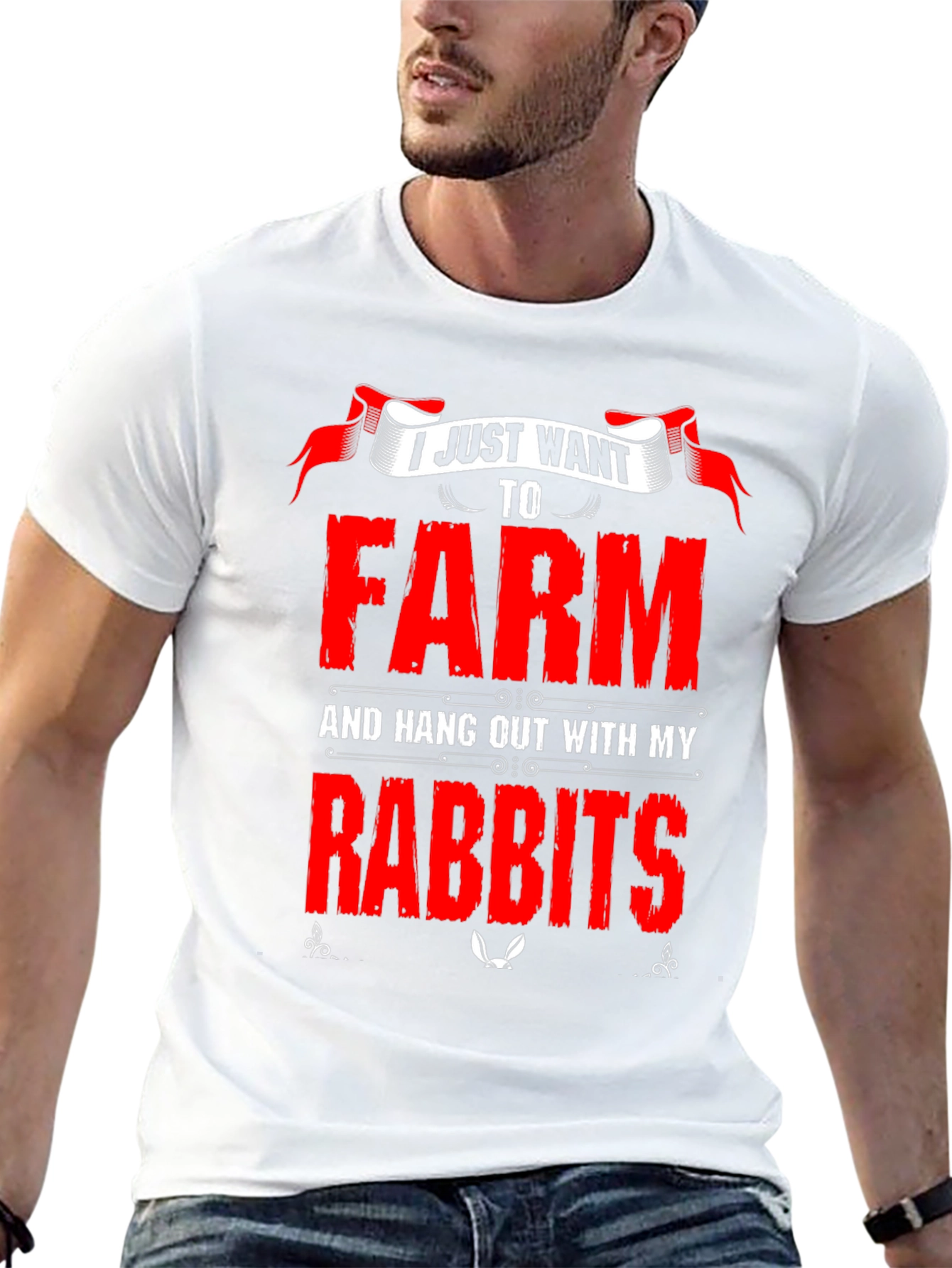 Farm and Rabbits Graphic T-Shirt