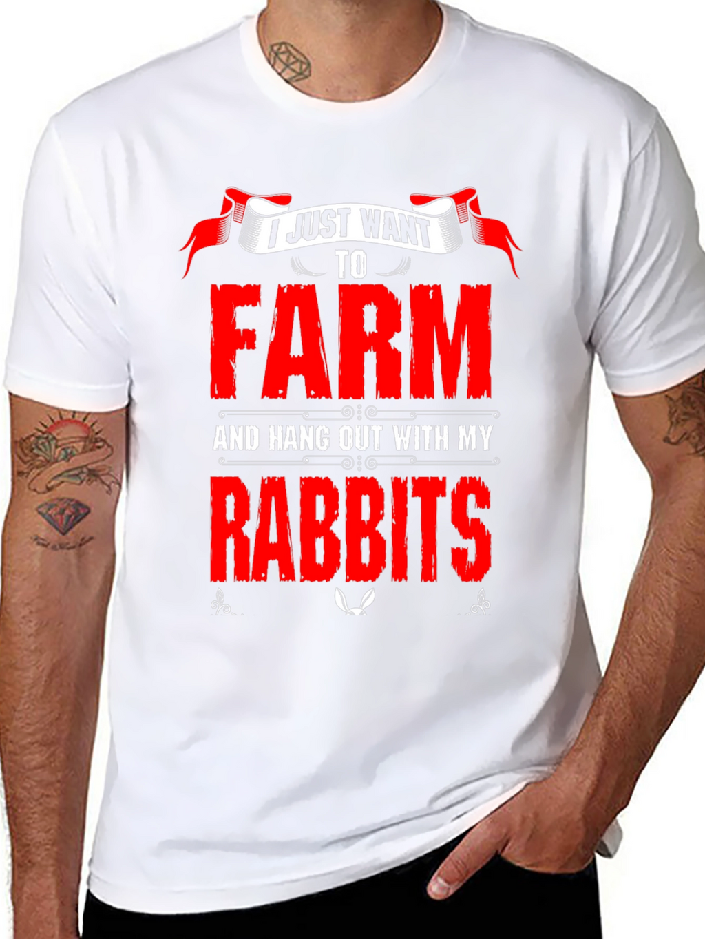 Farm and Rabbits Graphic T-Shirt