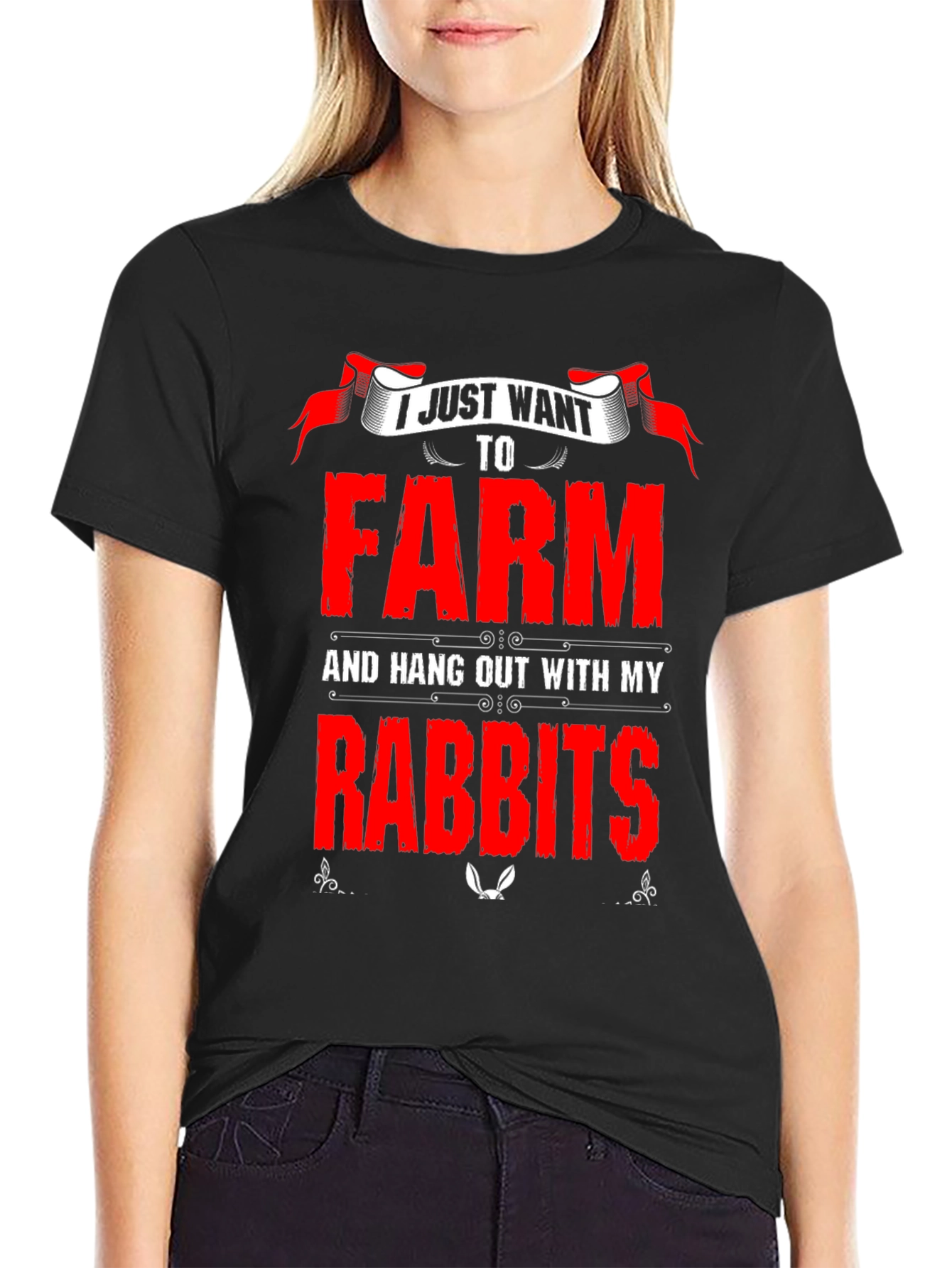 Farm and Rabbits Graphic T-Shirt