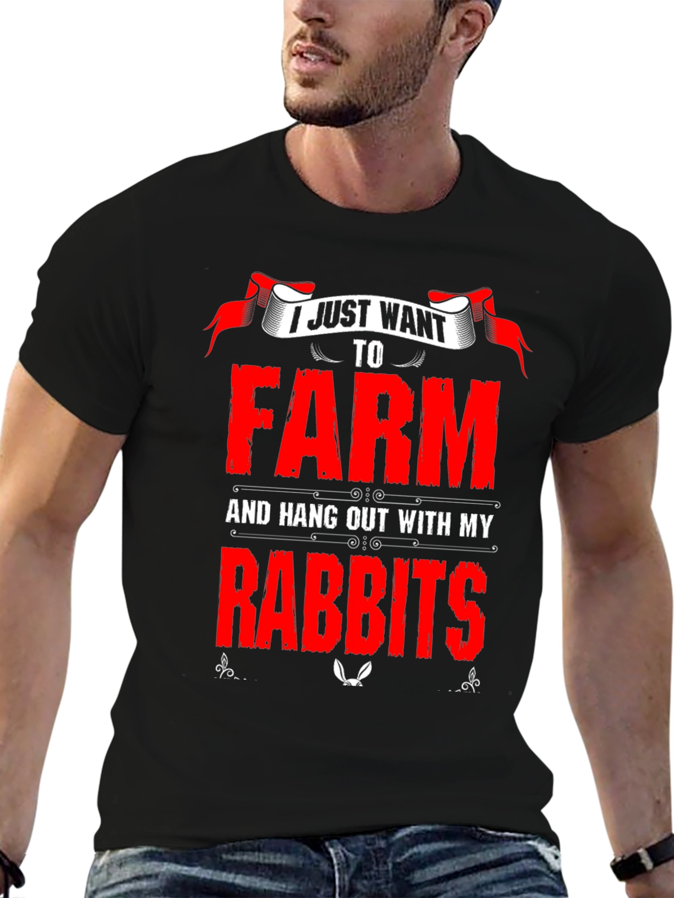 Farm and Rabbits Graphic T-Shirt
