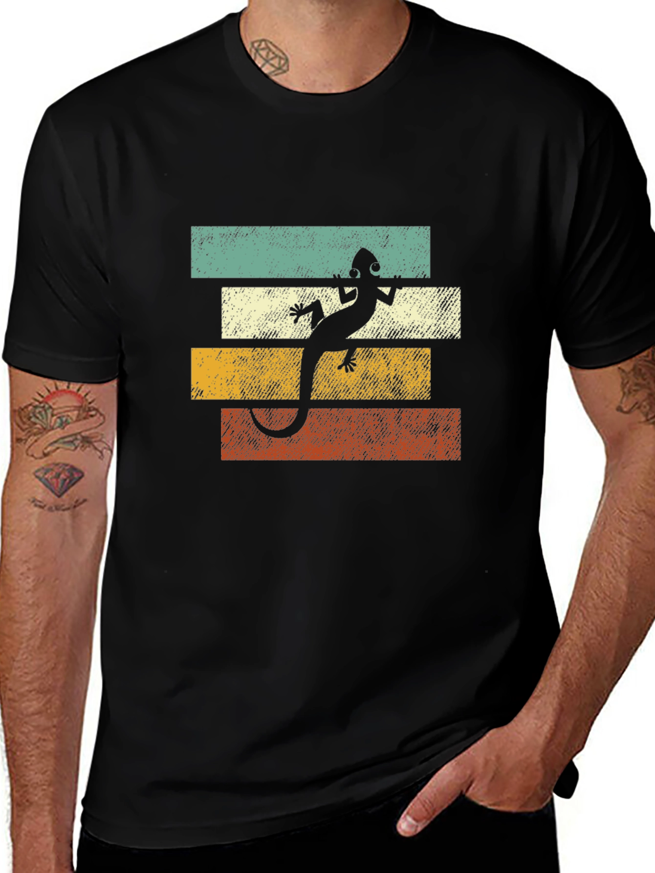 Retro Lizard Graphic Tee - Cool Vintage Style