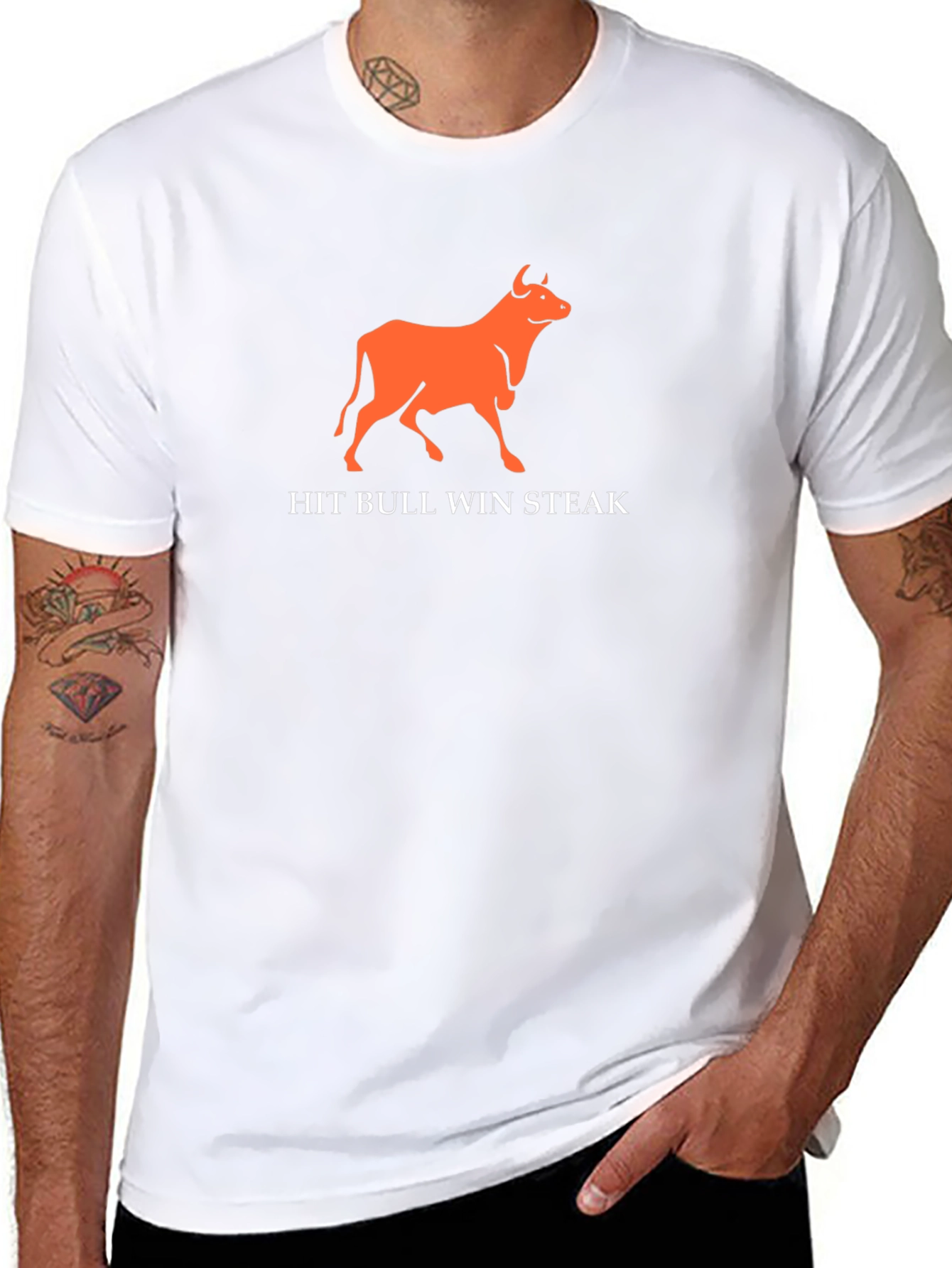 Hit Bull Win Steak Funny Graphic Tee