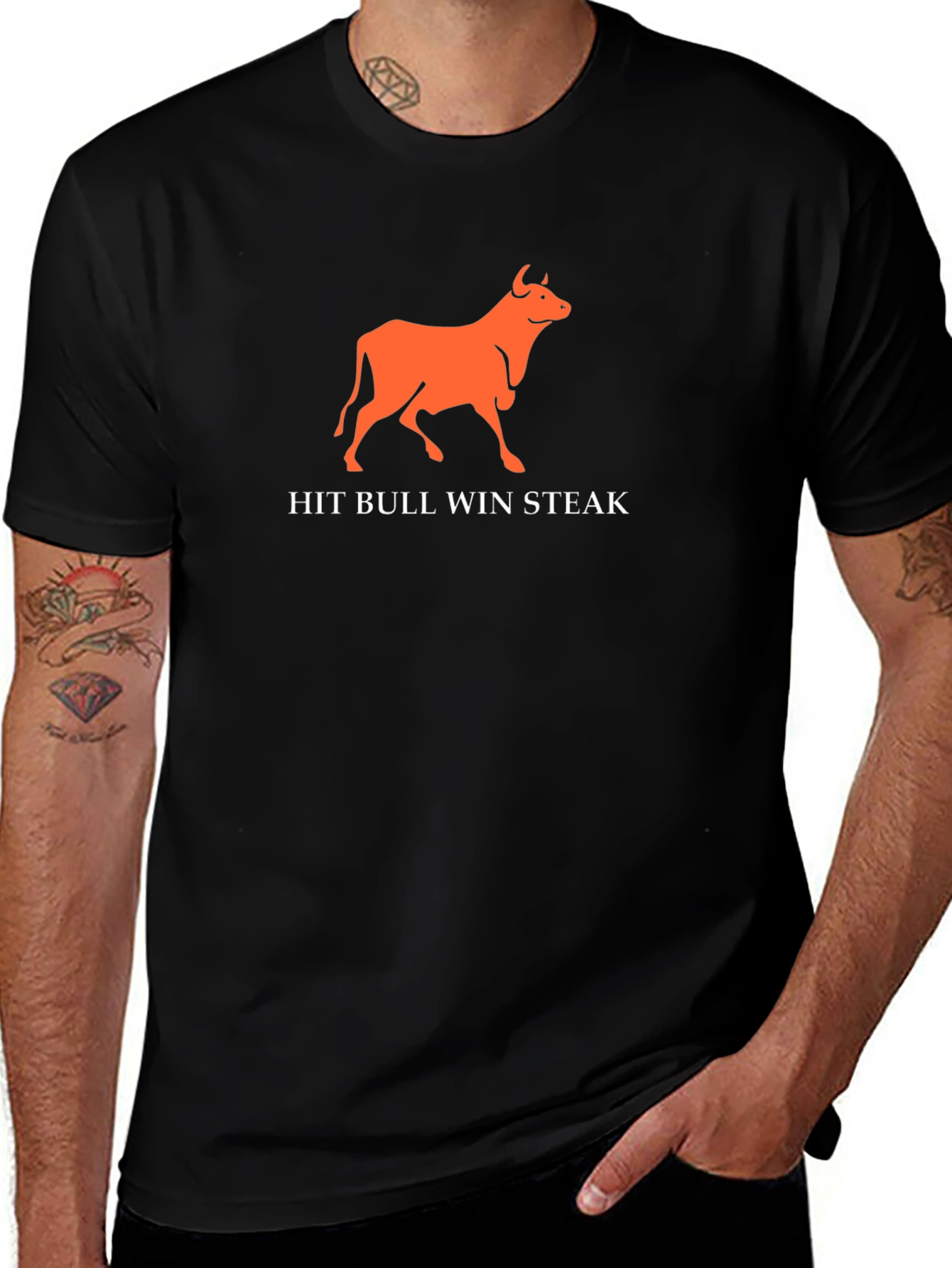 Hit Bull Win Steak Funny Graphic Tee