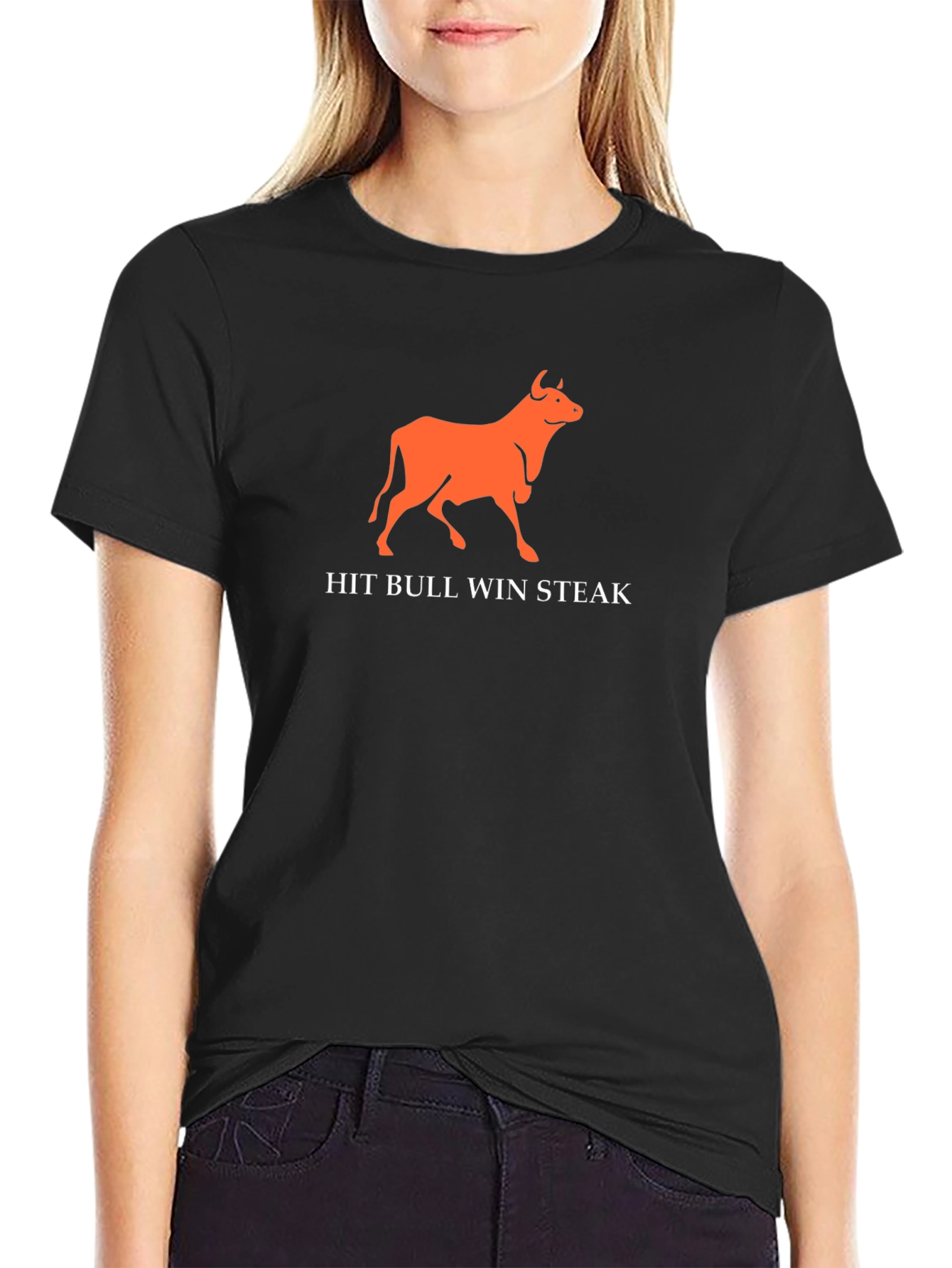 Hit Bull Win Steak Funny Graphic Tee