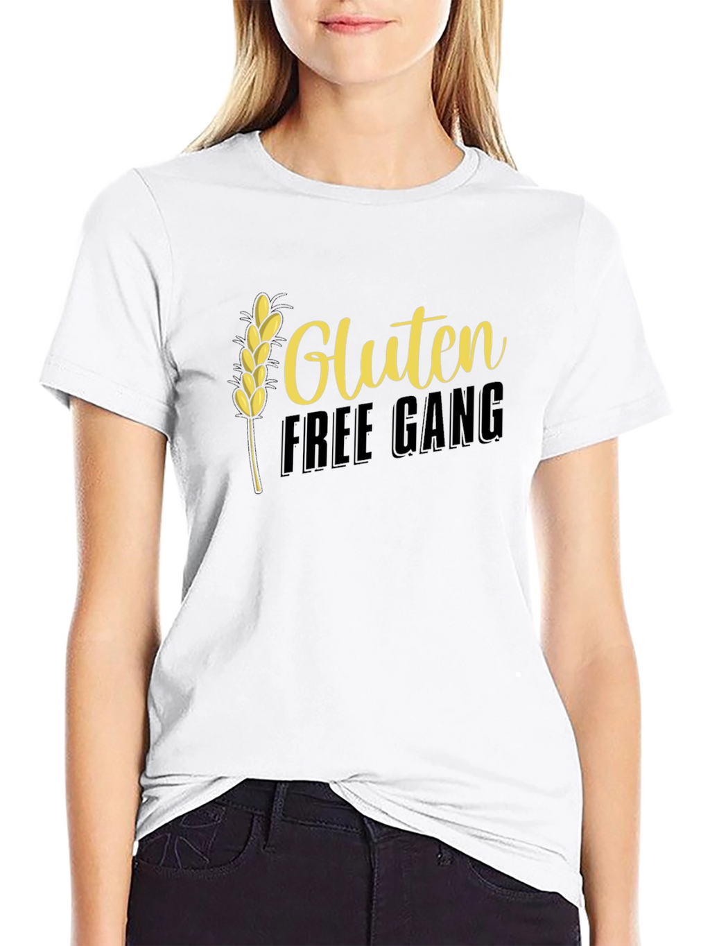 Gluten Free Gang T-Shirt - Black Crew Neck Tee