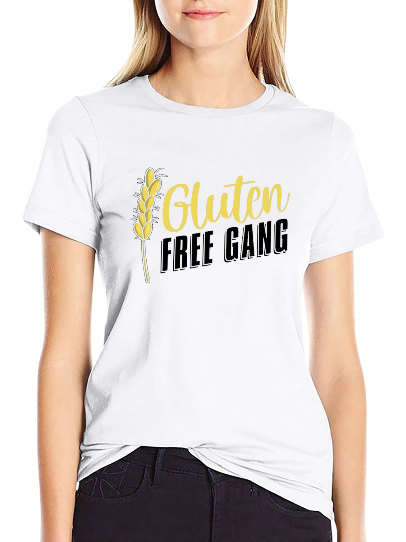 Gluten Free Gang T-Shirt - Black Crew Neck Tee