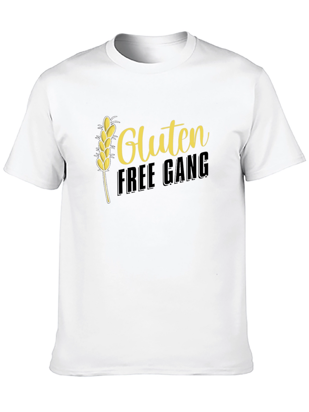 Gluten Free Gang T-Shirt - Black Crew Neck Tee