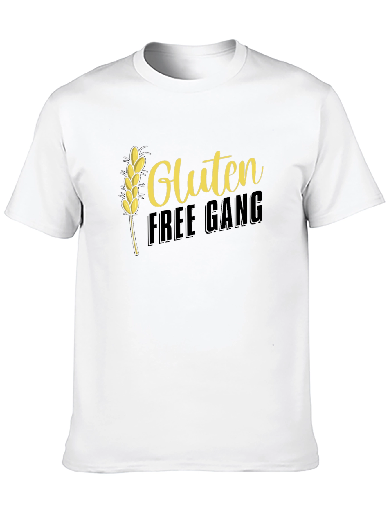 Gluten Free Gang T-Shirt - Black Crew Neck Tee