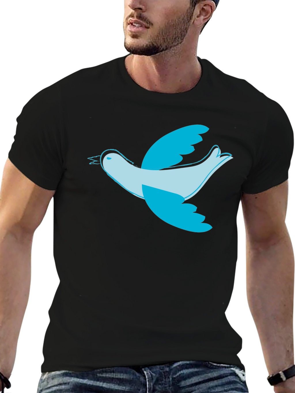 Bird Graphic Black T-Shirt