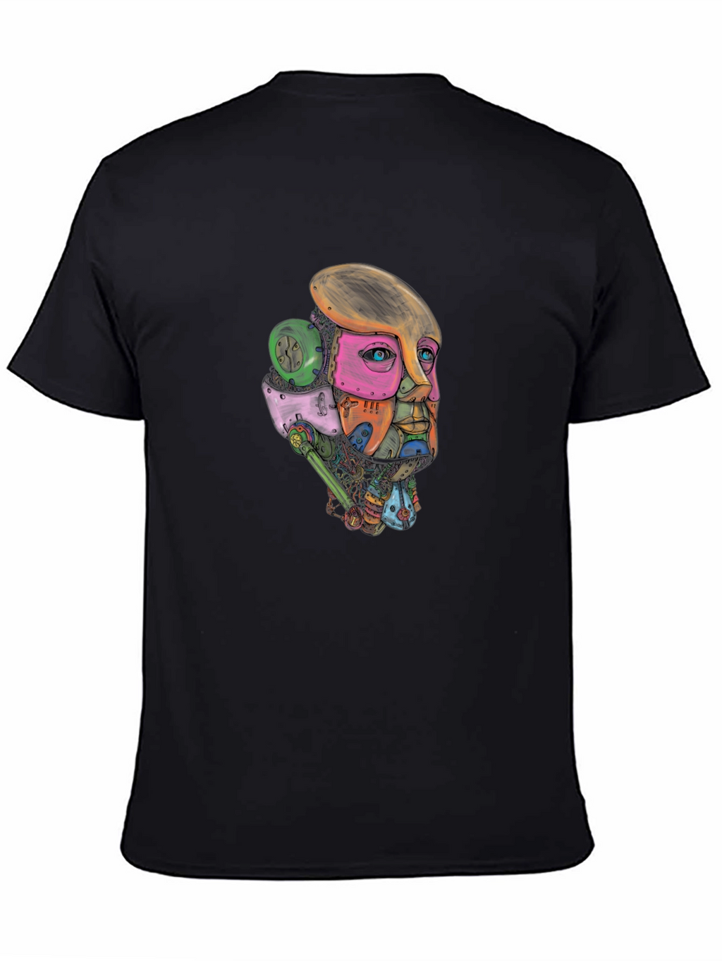 Abstract Robot Face Graphic Print T-Shirt