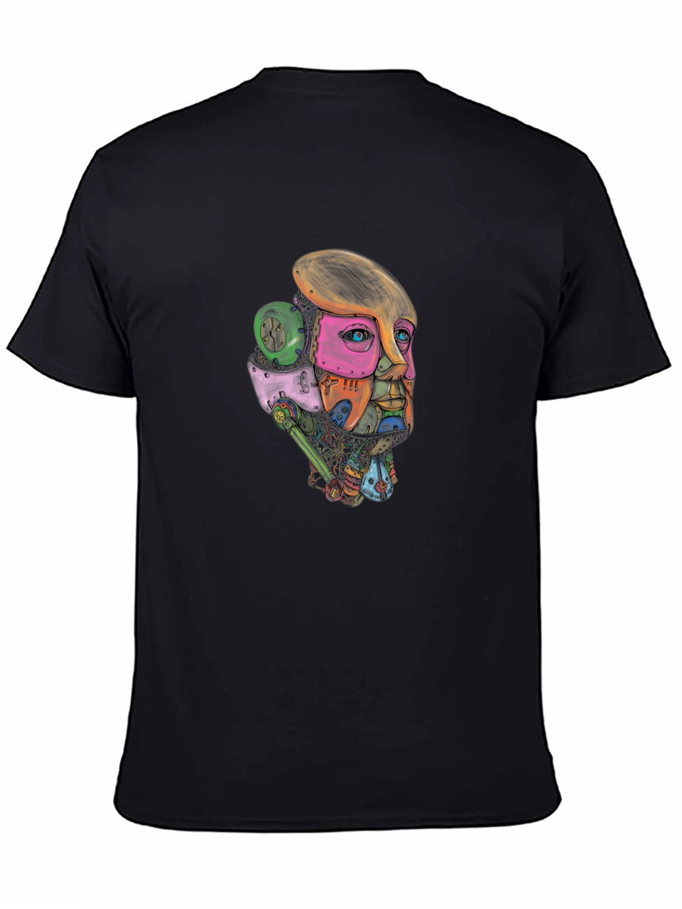 Abstract Robot Face Graphic Print T-Shirt