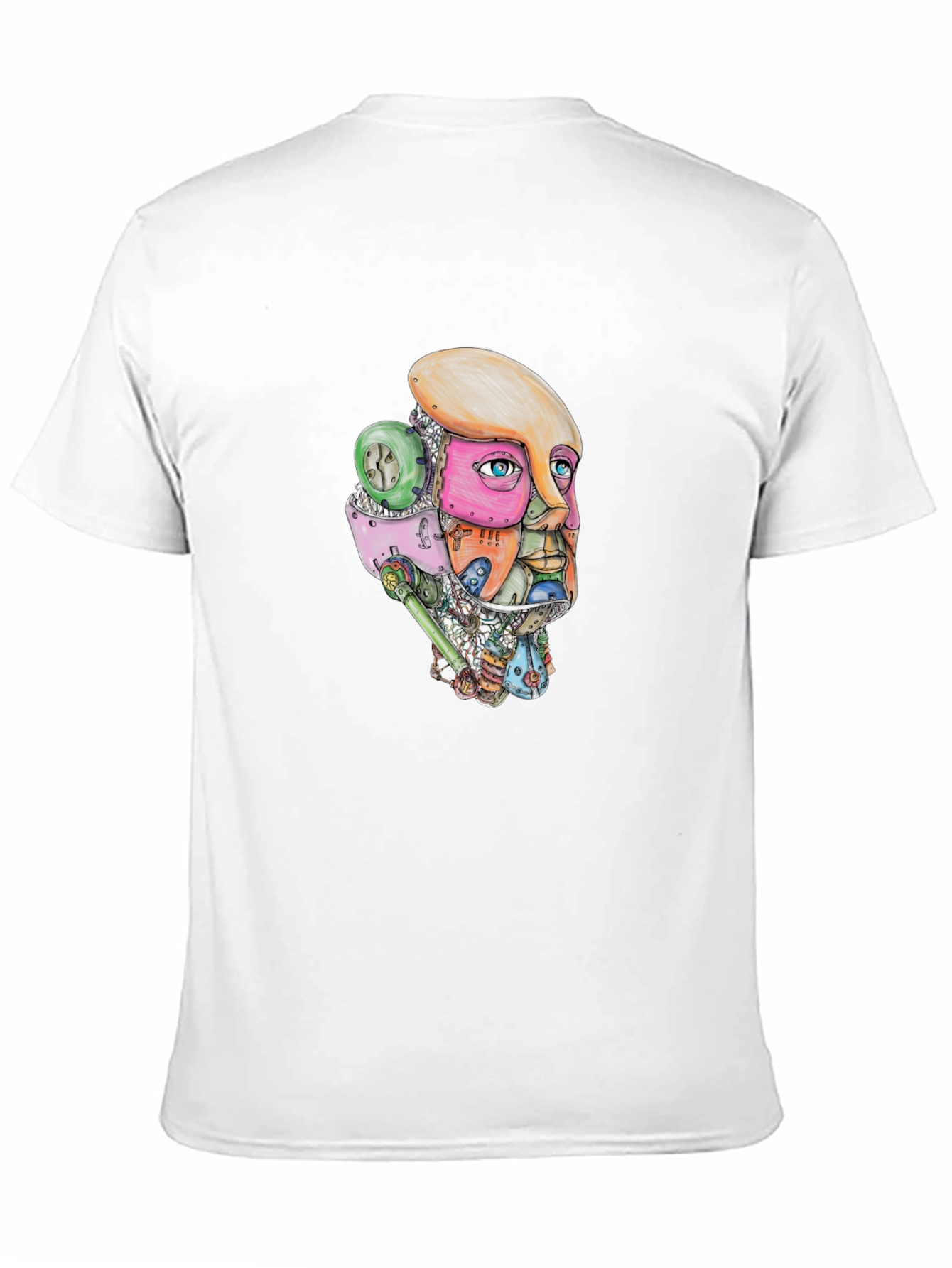 Abstract Robot Face Graphic Print T-Shirt