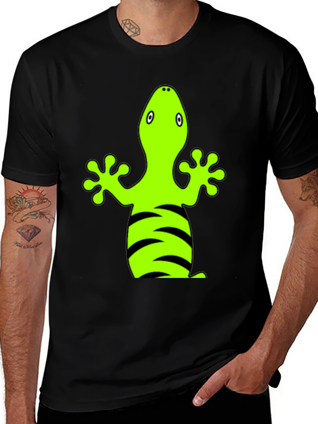 Gecko Graphic Tee - Funky Lizard Print T-Shirt