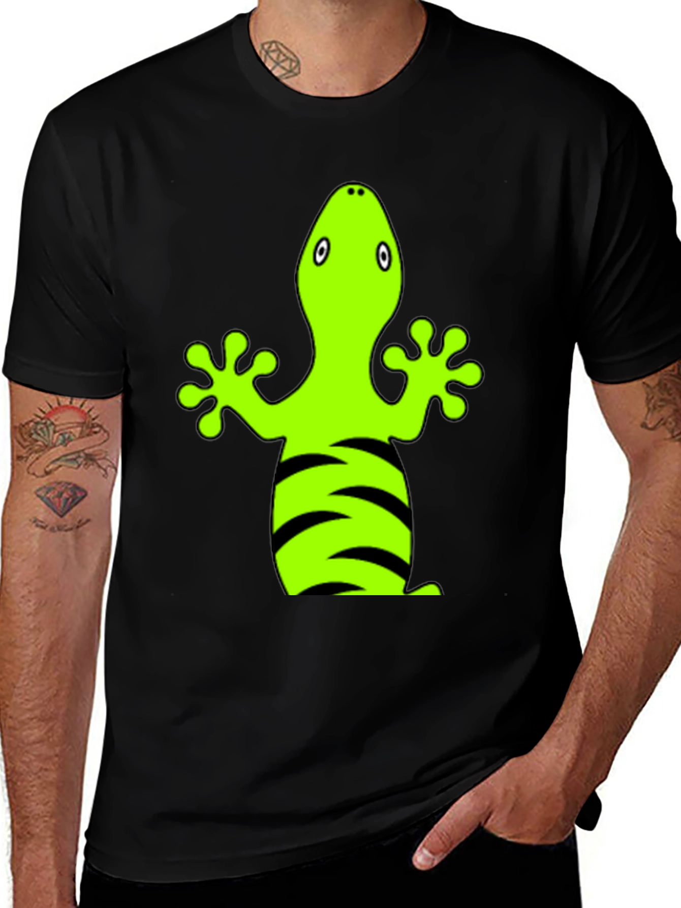 Gecko Graphic Tee - Funky Lizard Print T-Shirt