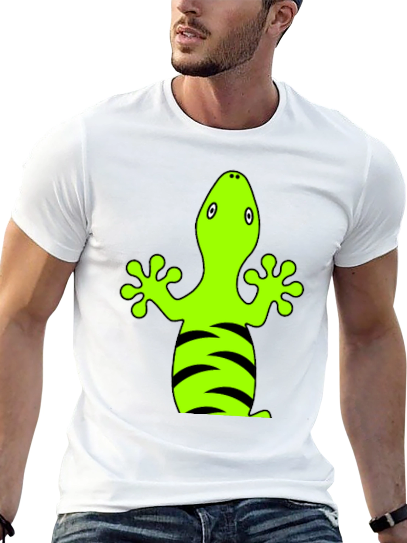 Gecko Graphic Tee - Funky Lizard Print T-Shirt