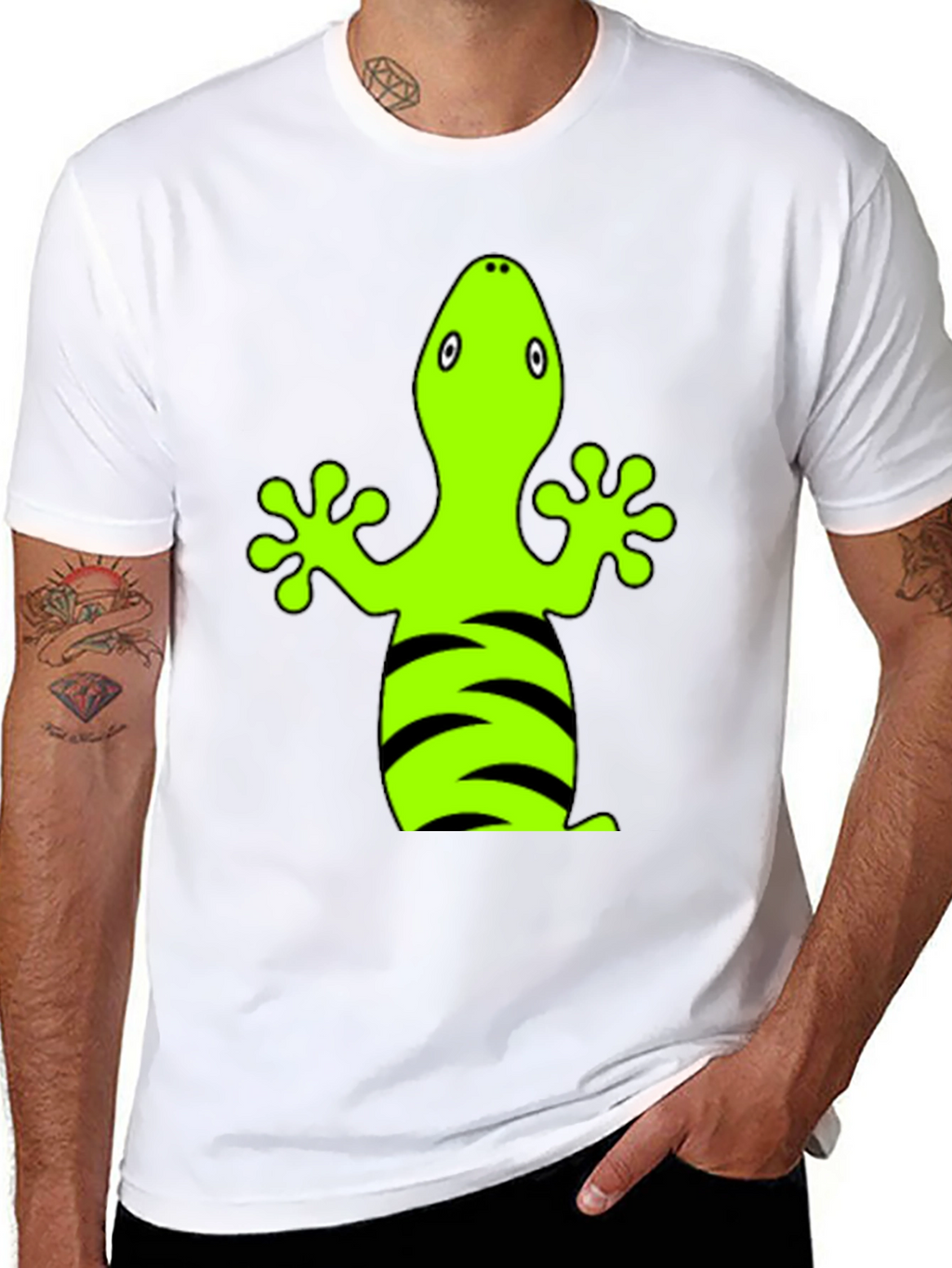 Gecko Graphic Tee - Funky Lizard Print T-Shirt