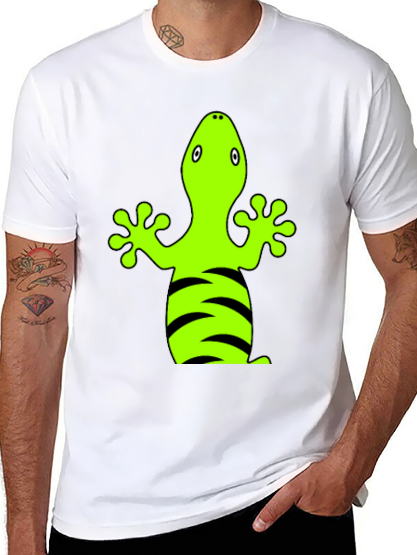 Gecko Graphic Tee - Funky Lizard Print T-Shirt