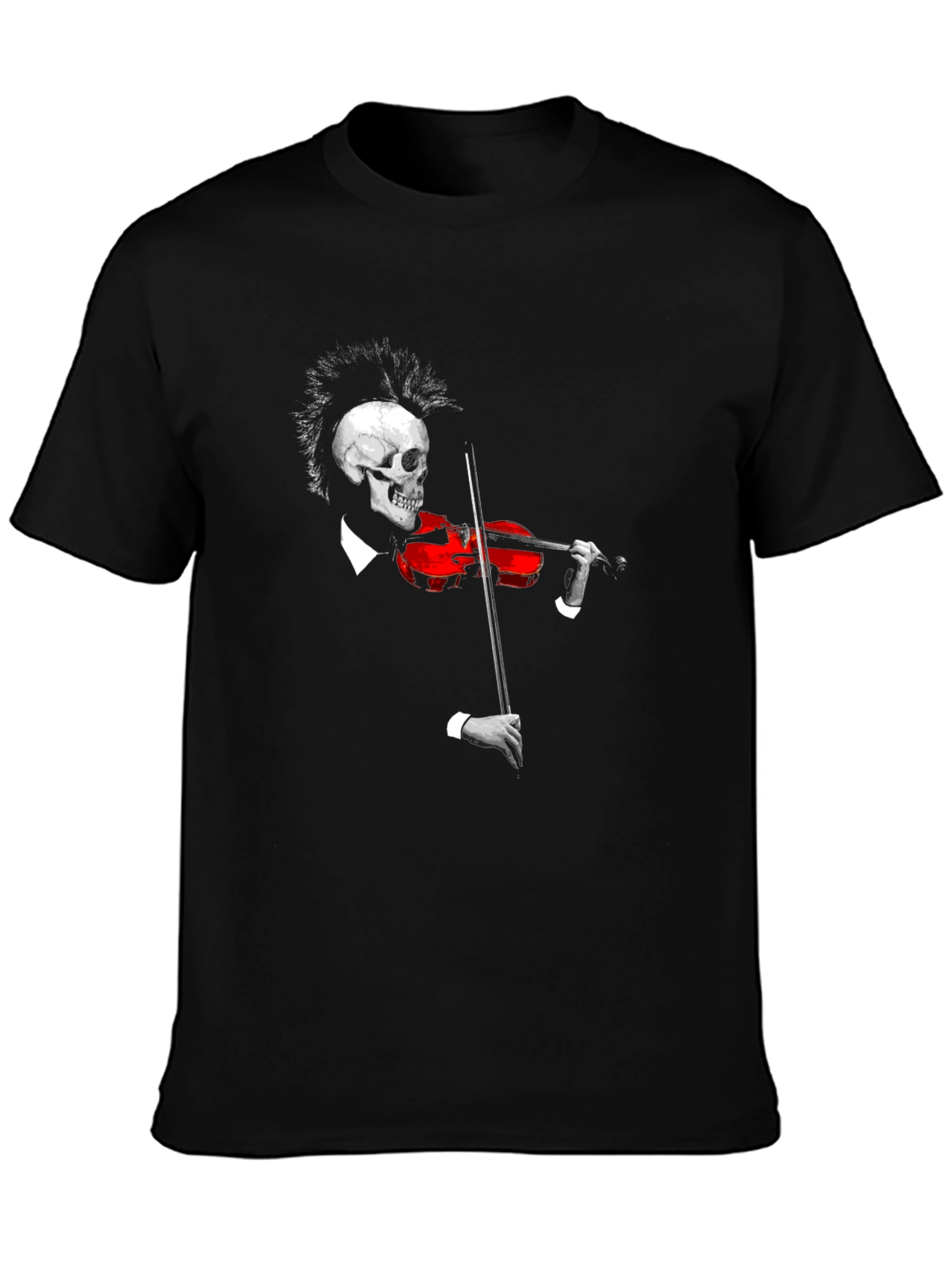 Skull Violinist Black T-Shirt