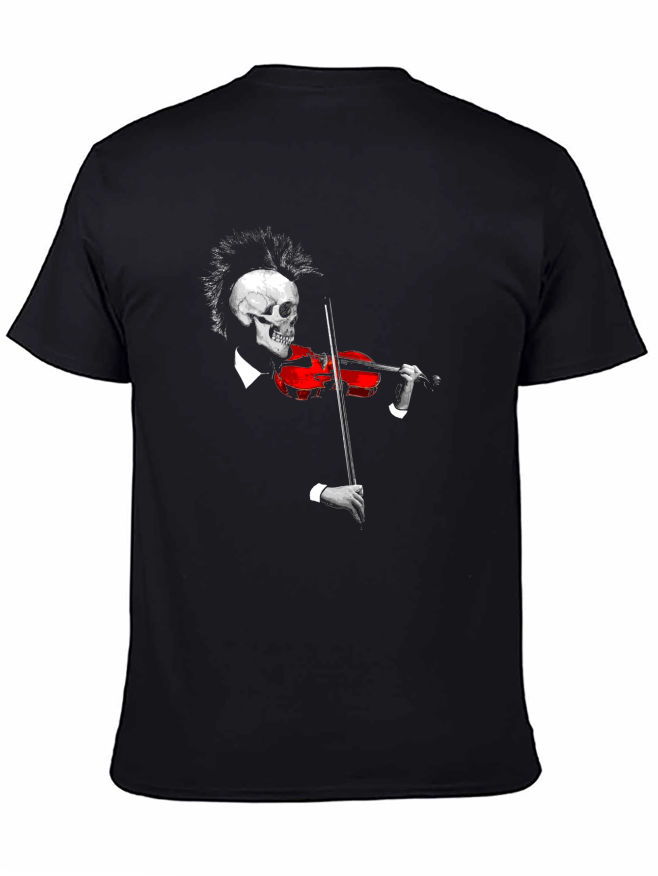 Skull Violinist Black T-Shirt