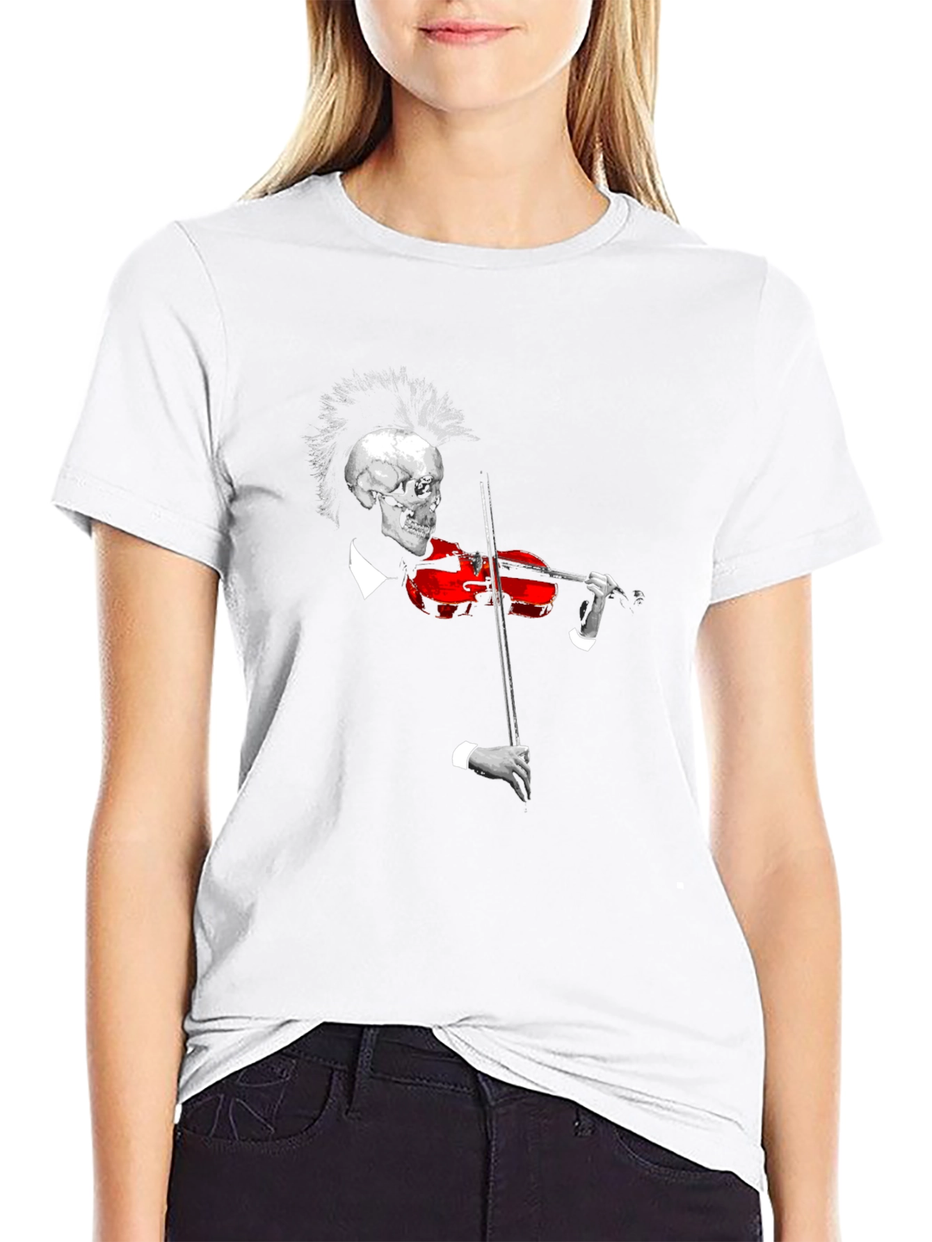 Skull Violinist Black T-Shirt