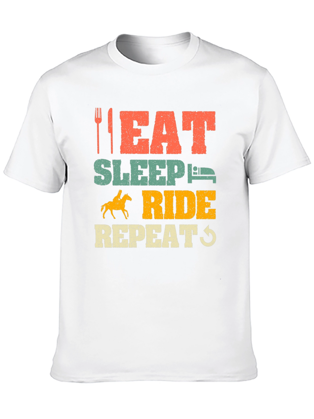 Eat Sleep Ride Repeat Horse Lover Black T-Shirt