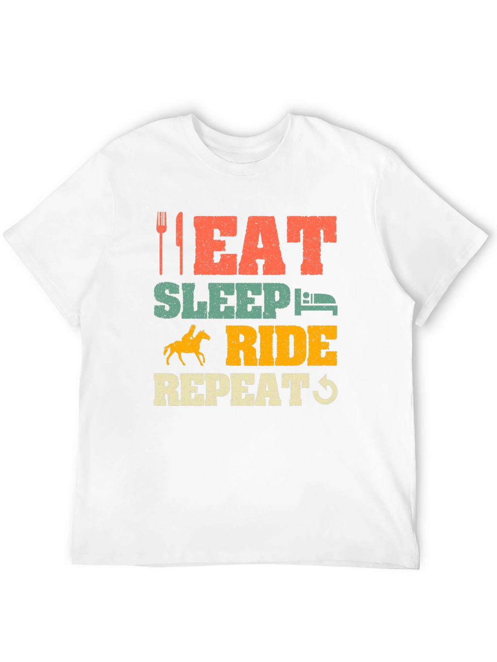Eat Sleep Ride Repeat Horse Lover Black T-Shirt