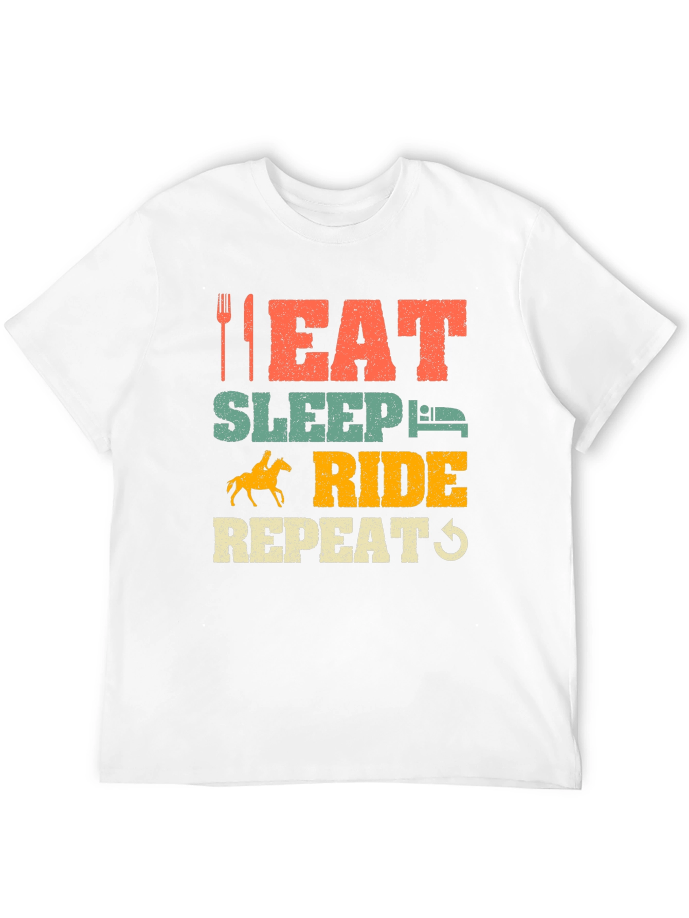 Eat Sleep Ride Repeat Horse Lover Black T-Shirt