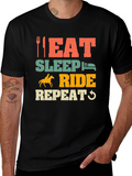 Eat Sleep Ride Repeat Horse Lover Black T-Shirt