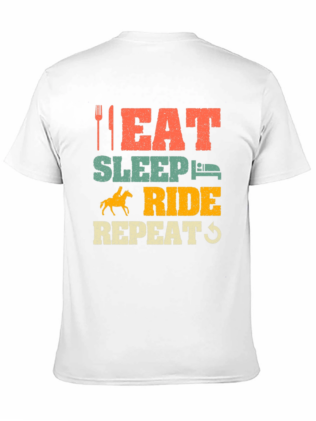 Eat Sleep Ride Repeat Horse Lover Black T-Shirt