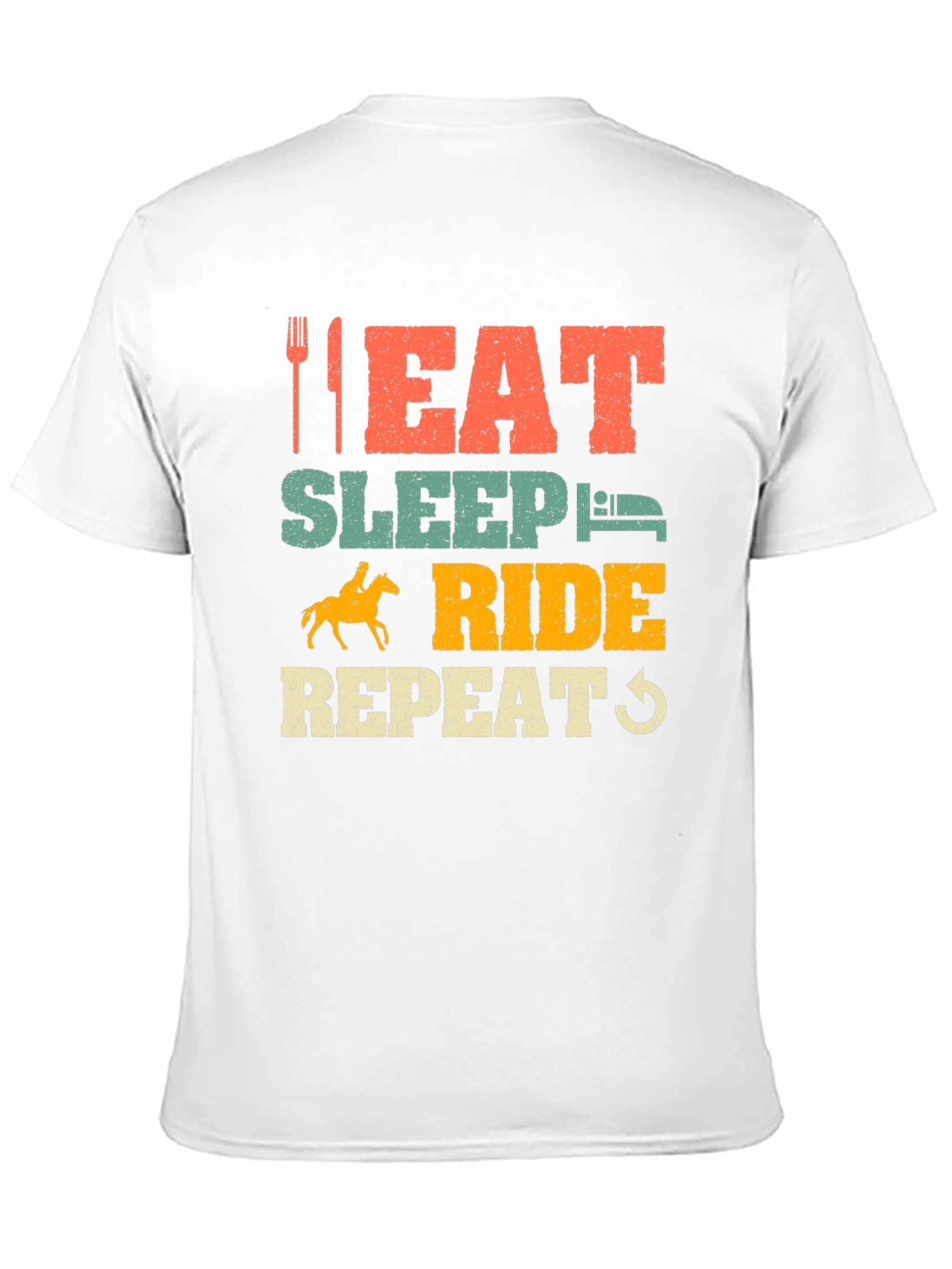 Eat Sleep Ride Repeat Horse Lover Black T-Shirt