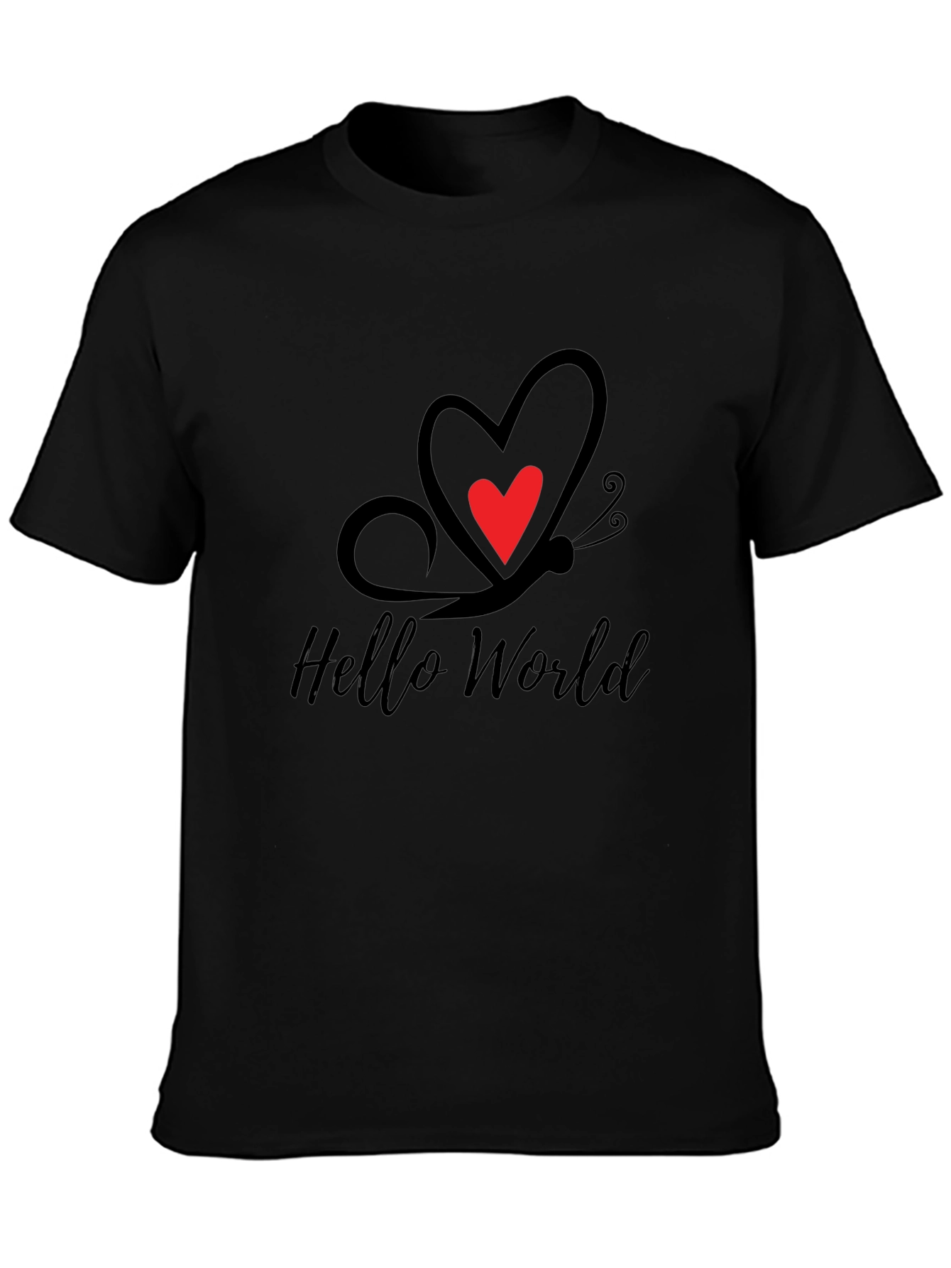Hello World Butterfly Heart Tee