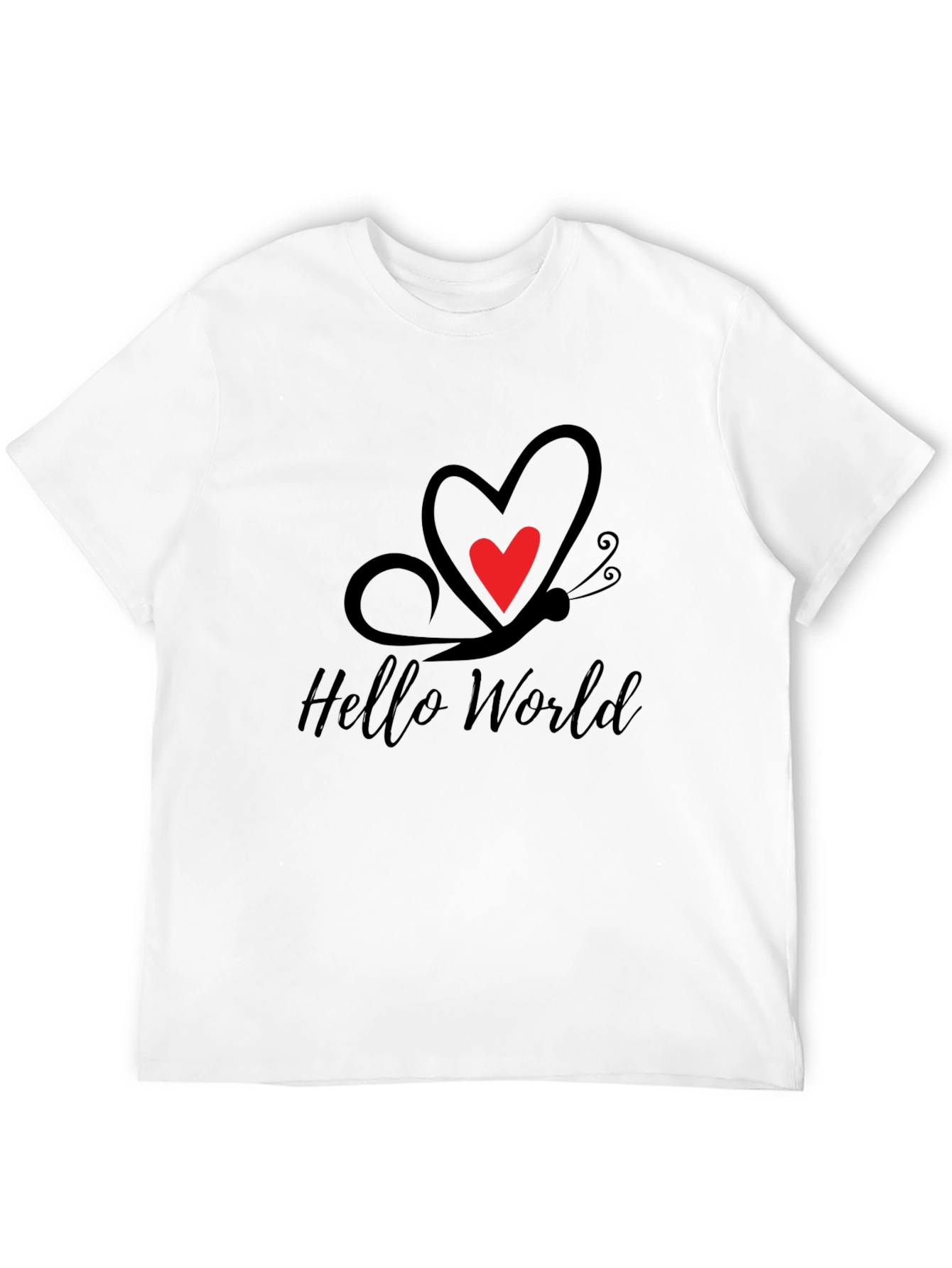 Hello World Butterfly Heart Tee