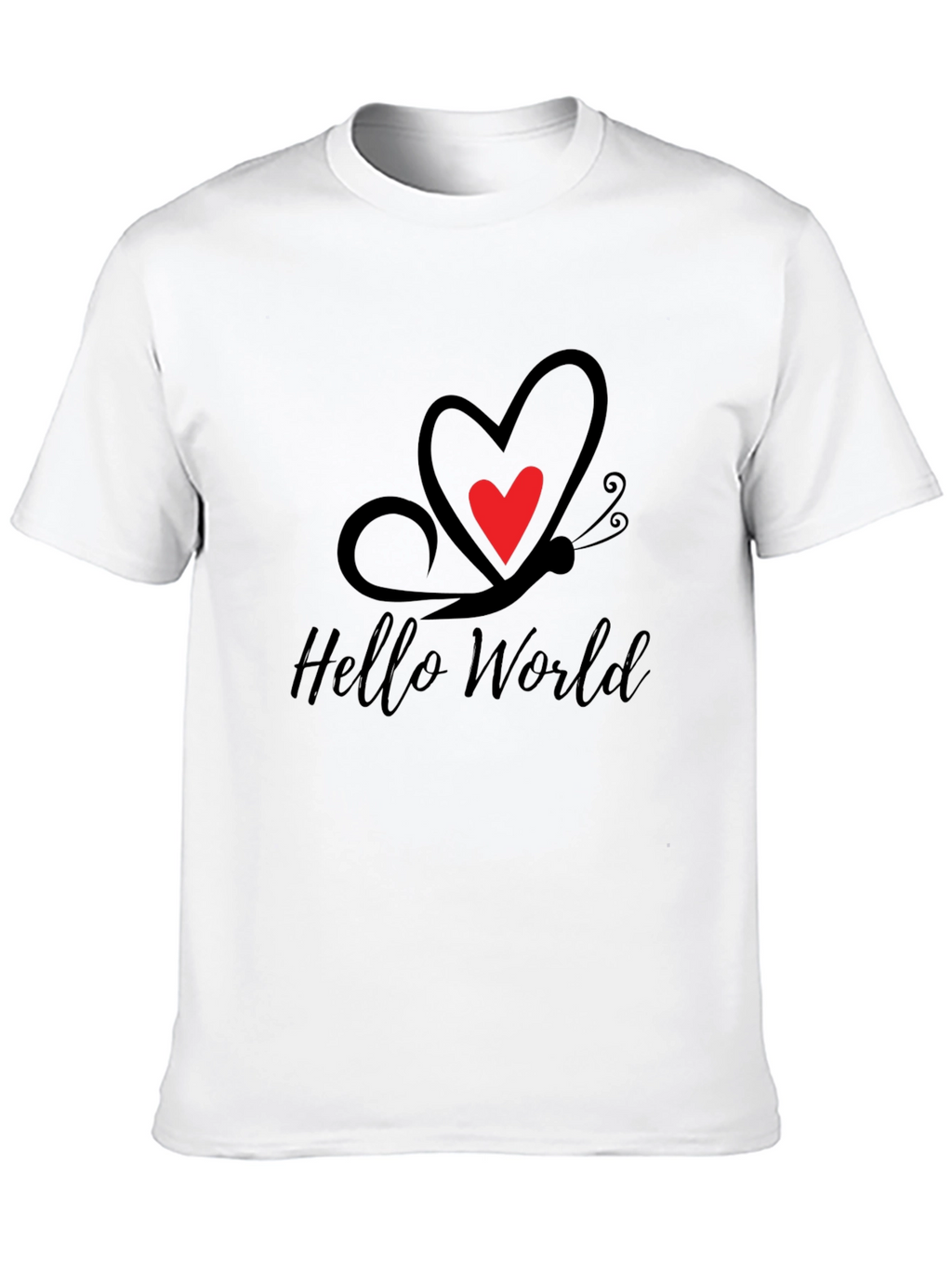 Hello World Butterfly Heart Tee
