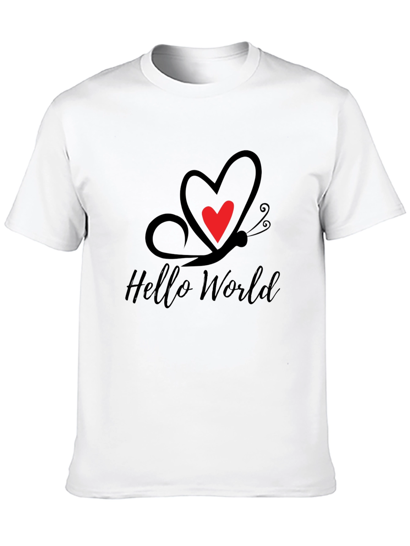 Hello World Butterfly Heart Tee