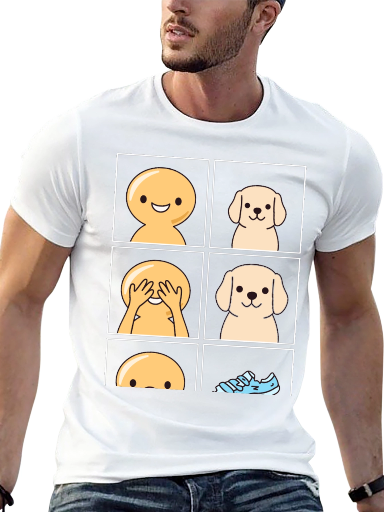 Peek-a-boo Dog Graphic T-Shirt - Funny Pet Lover Tee