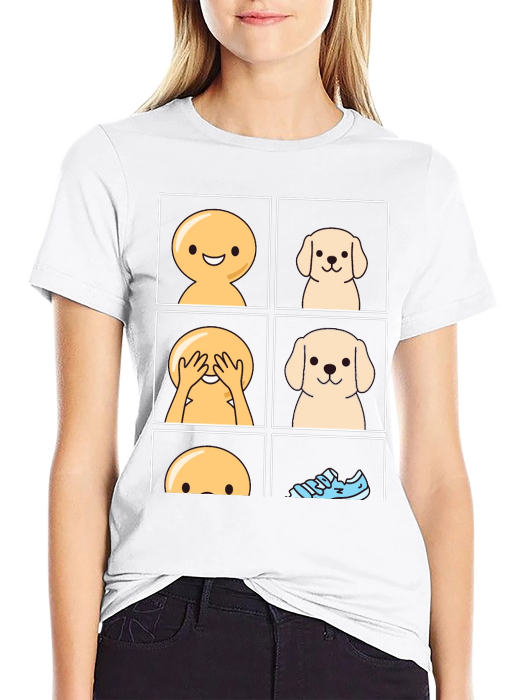 Peek-a-boo Dog Graphic T-Shirt - Funny Pet Lover Tee