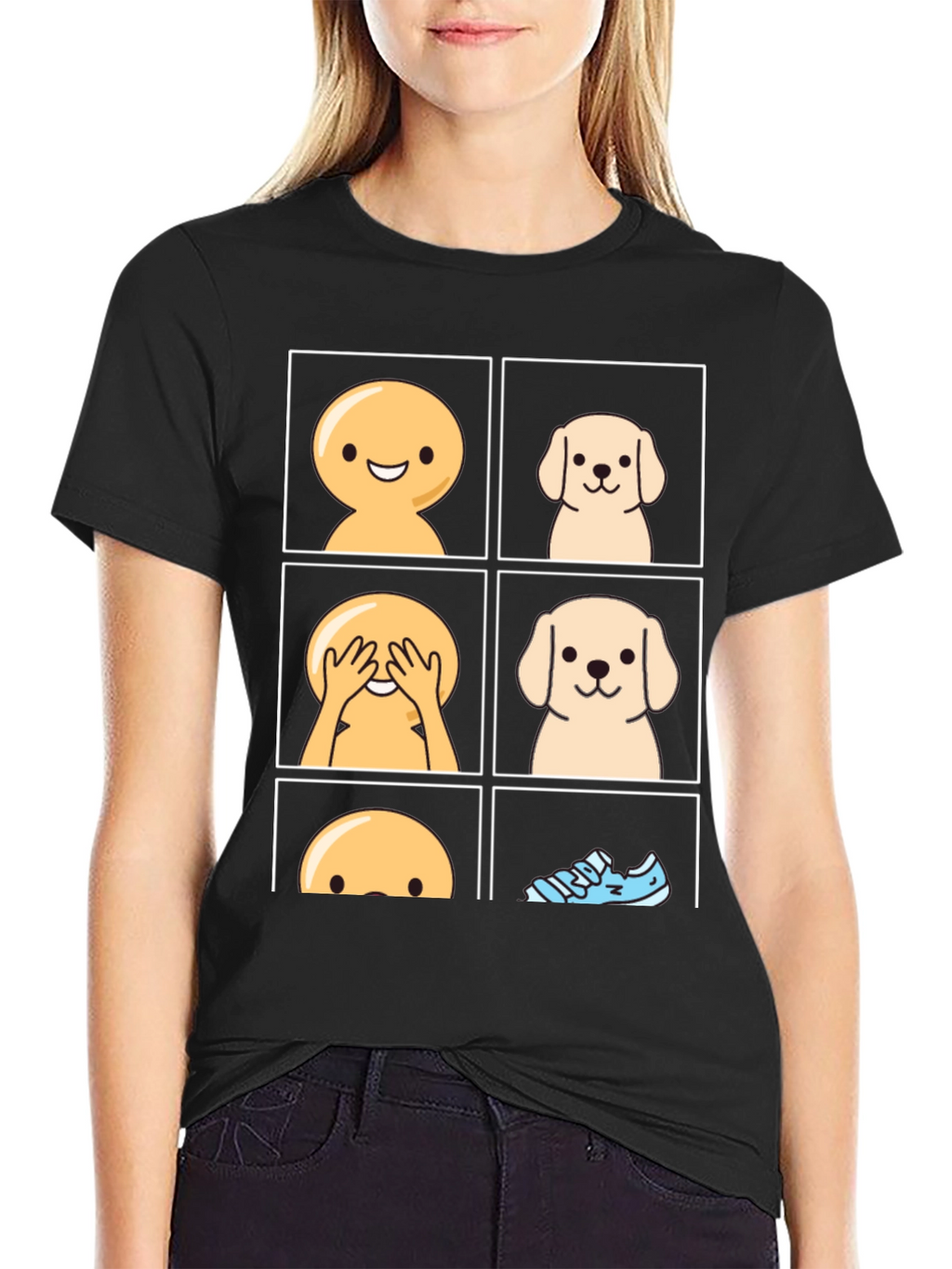 Peek-a-boo Dog Graphic T-Shirt - Funny Pet Lover Tee