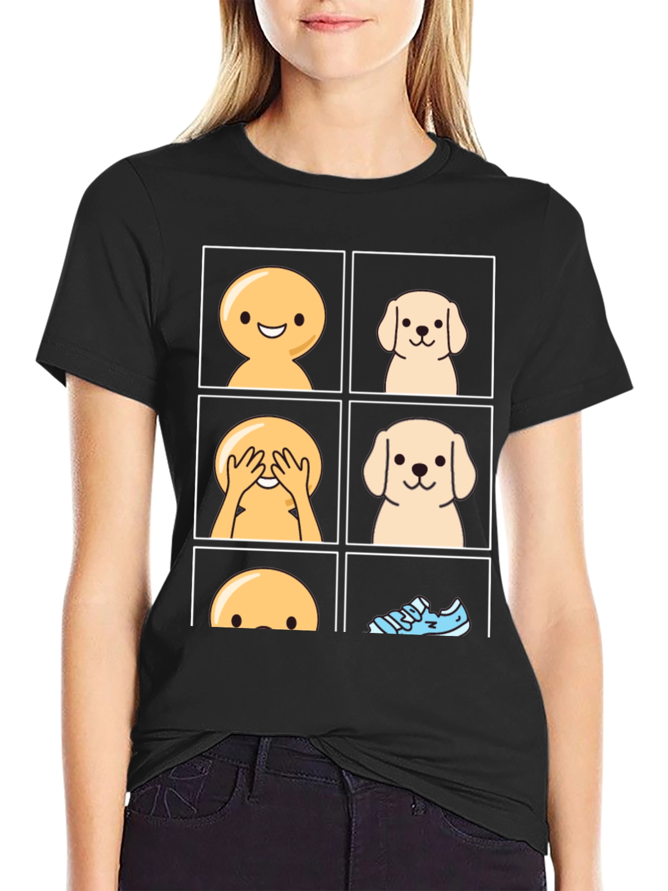 Peek-a-boo Dog Graphic T-Shirt - Funny Pet Lover Tee