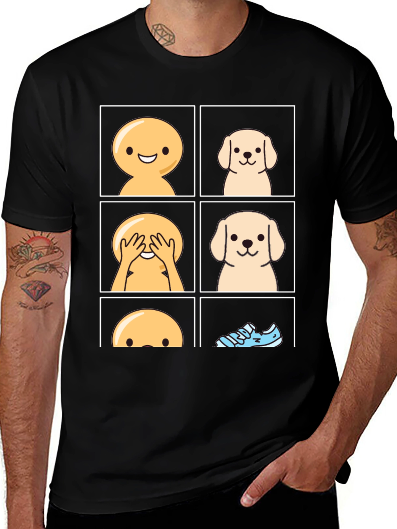 Peek-a-boo Dog Graphic T-Shirt - Funny Pet Lover Tee
