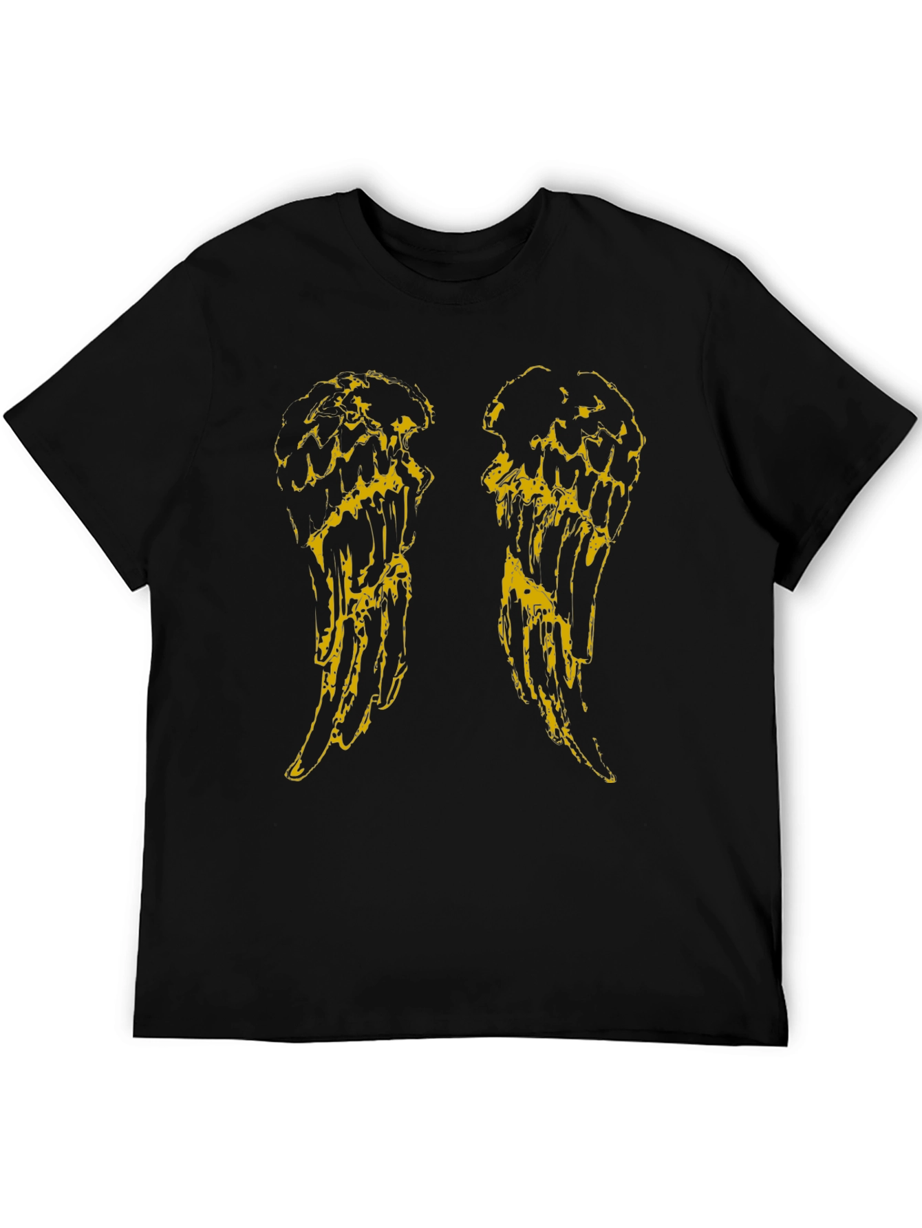 Angel Wings Graphic Tee - Black Cotton T-Shirt