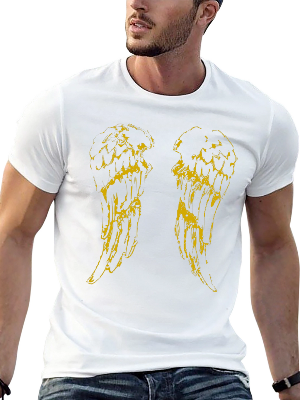 Angel Wings Graphic Tee - Black Cotton T-Shirt