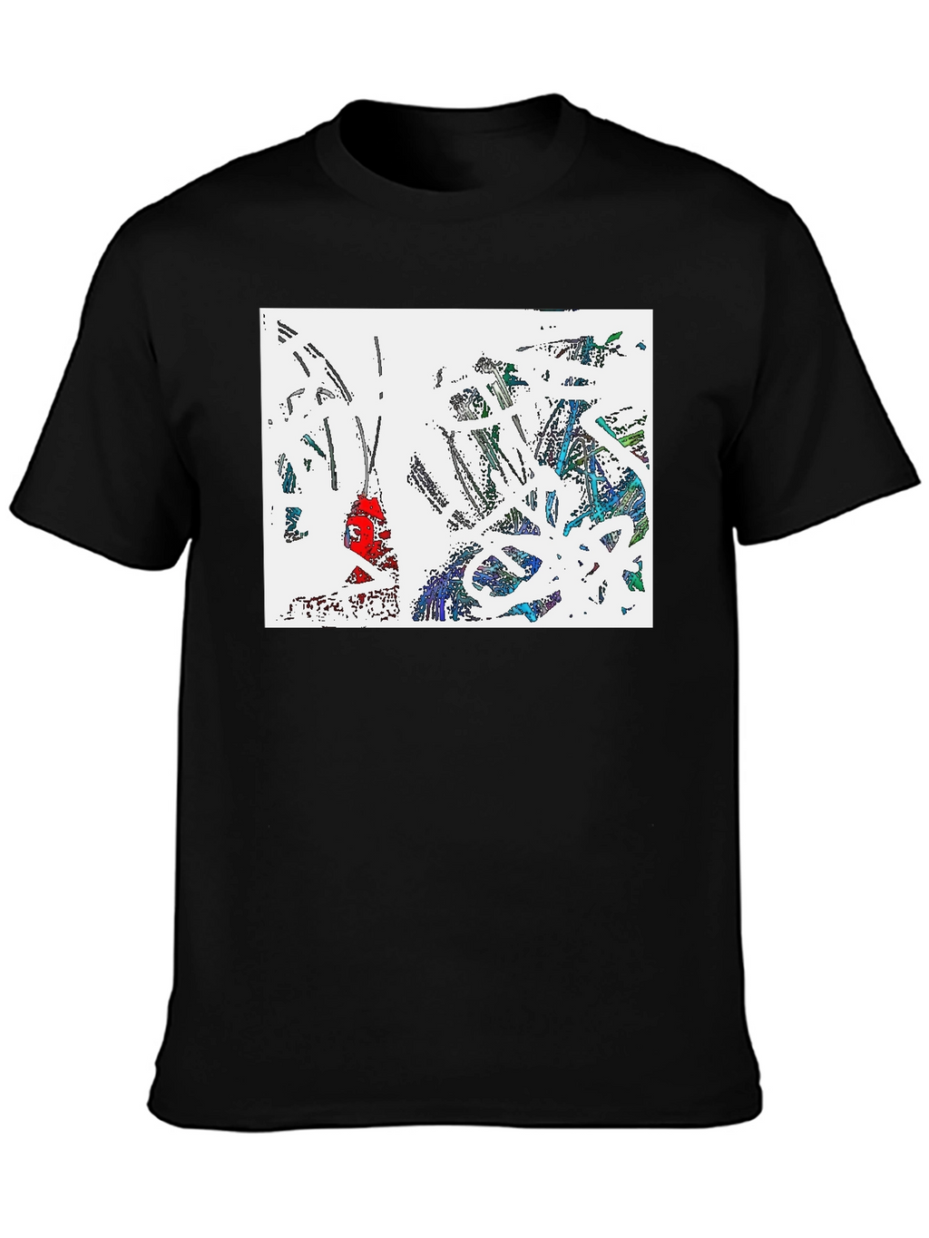 Abstract Art Print Black T-Shirt