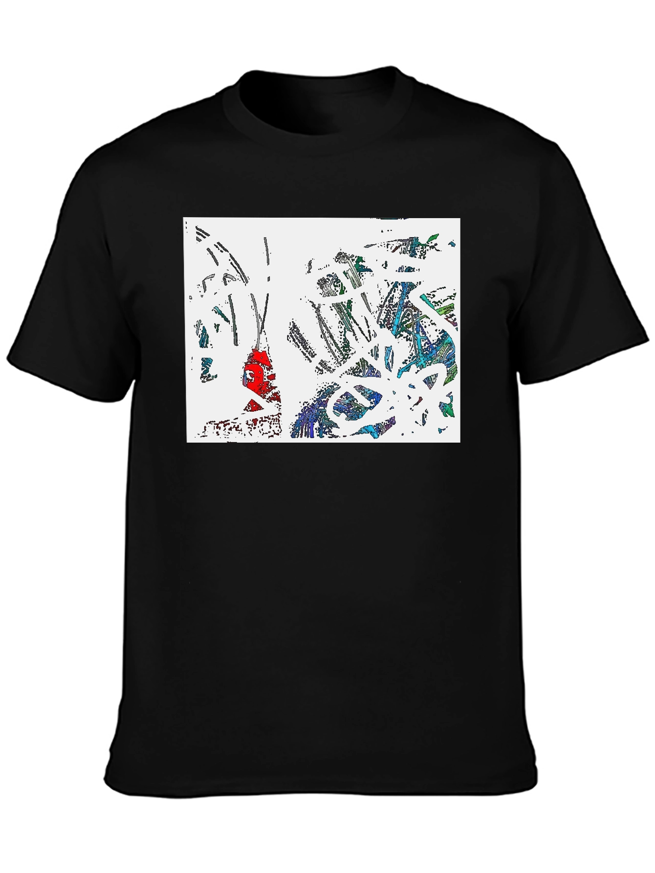 Abstract Art Print Black T-Shirt