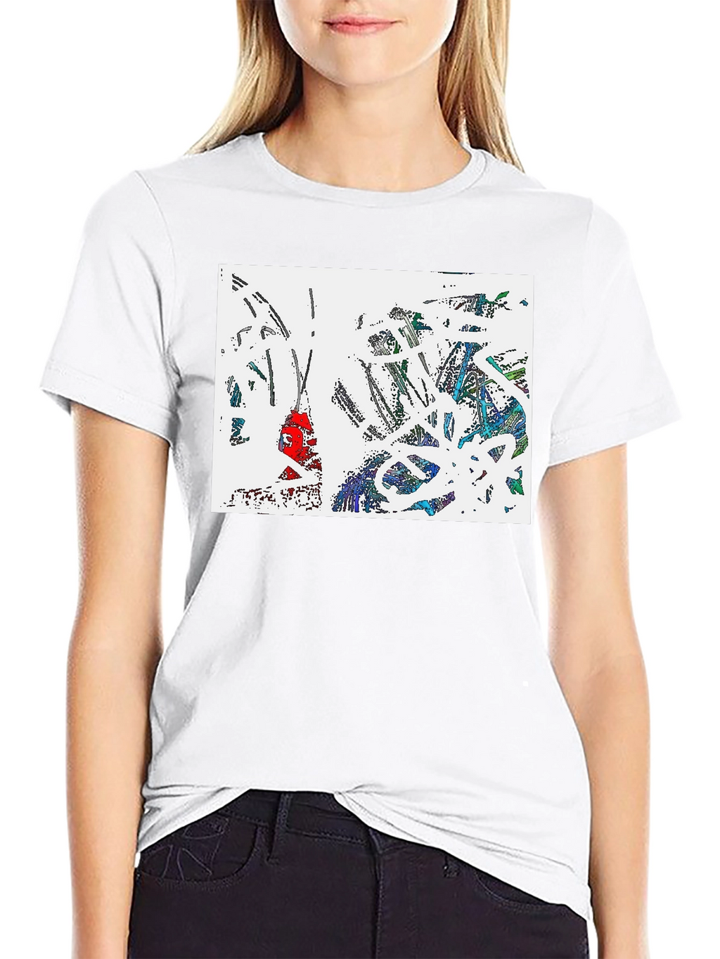 Abstract Art Print Black T-Shirt