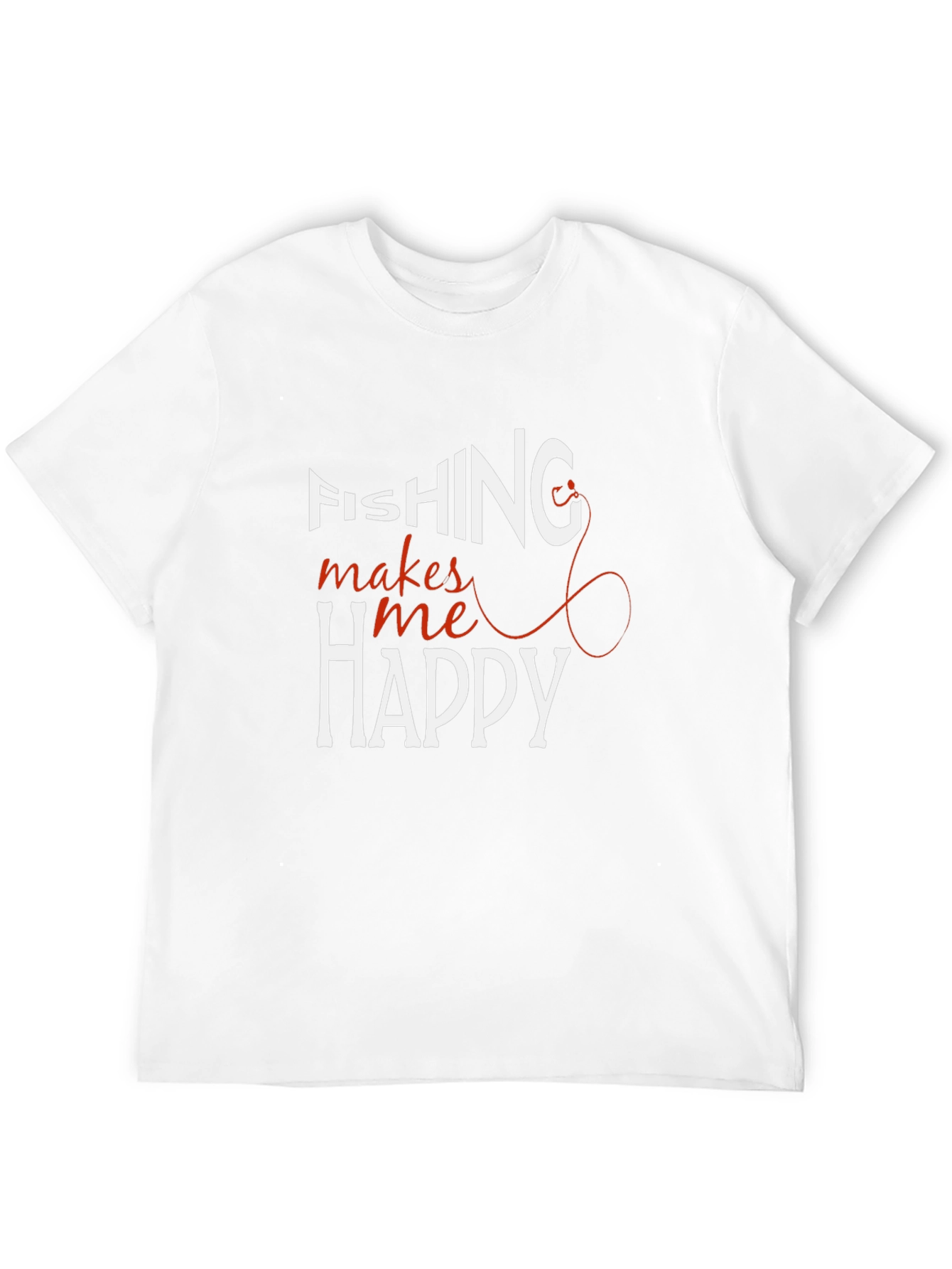 Fishing Makes Me Happy T-Shirt - Black
