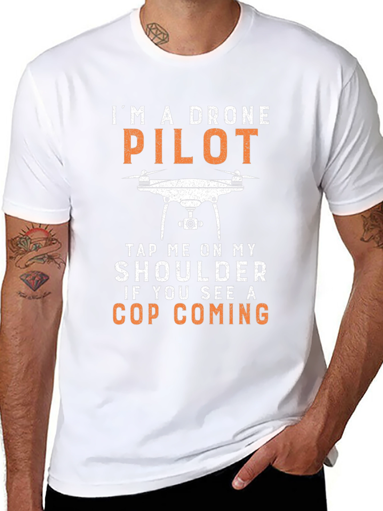 Drone Pilot T-Shirt - Funny Cop Warning Tee