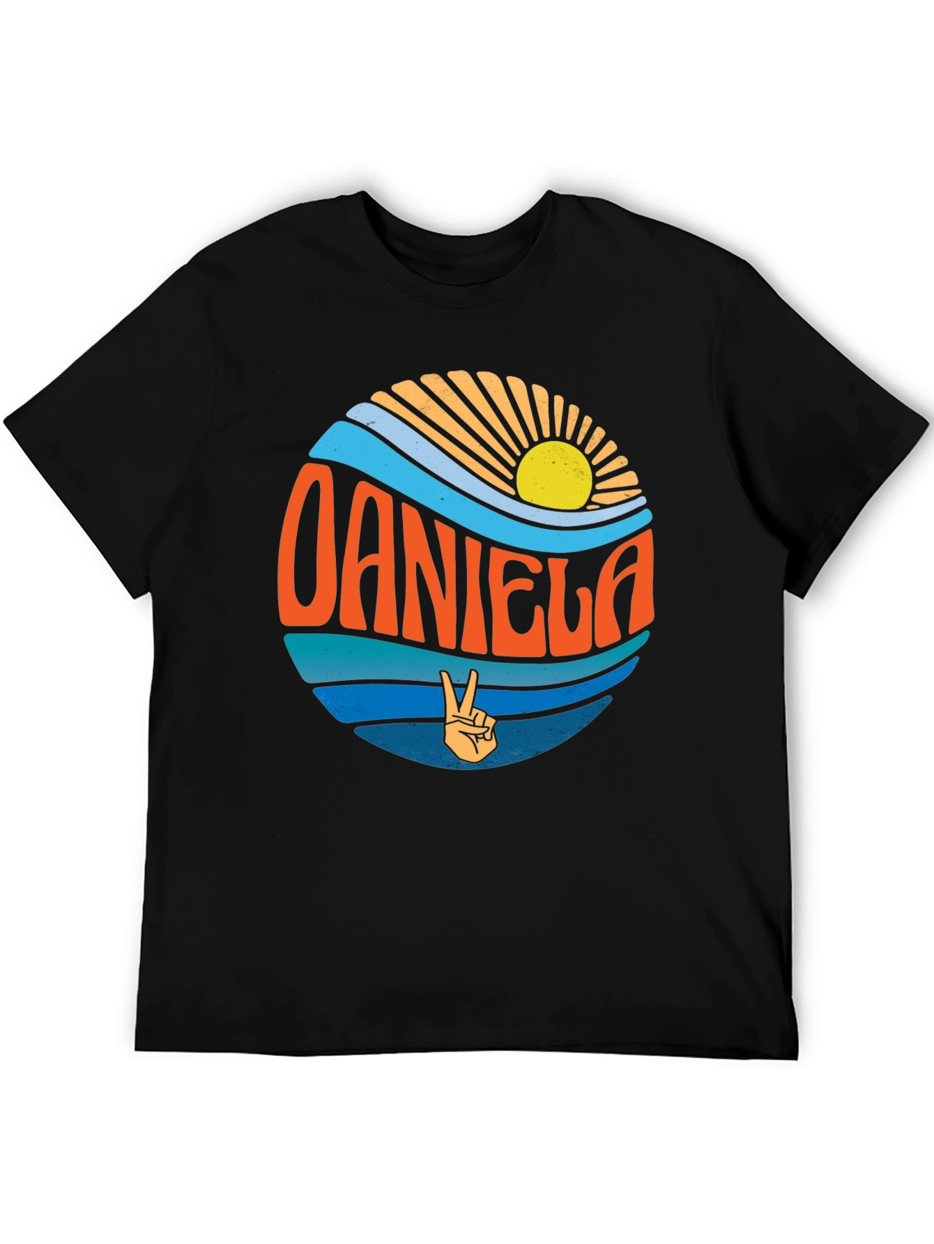 Retro Sunset Personalized Name T-Shirt