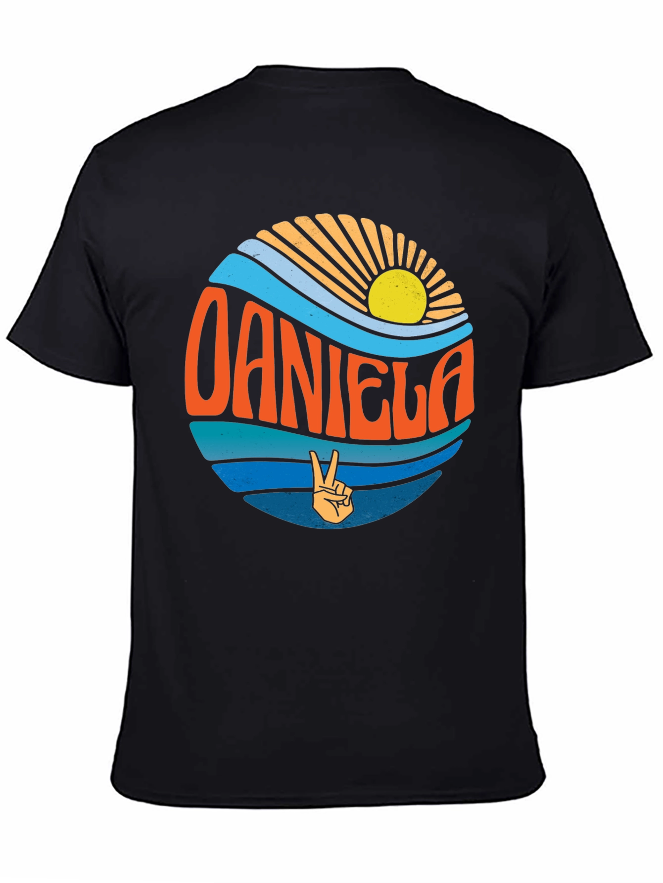 Retro Sunset Personalized Name T-Shirt