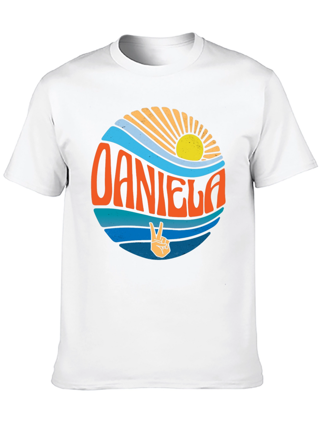 Retro Sunset Personalized Name T-Shirt