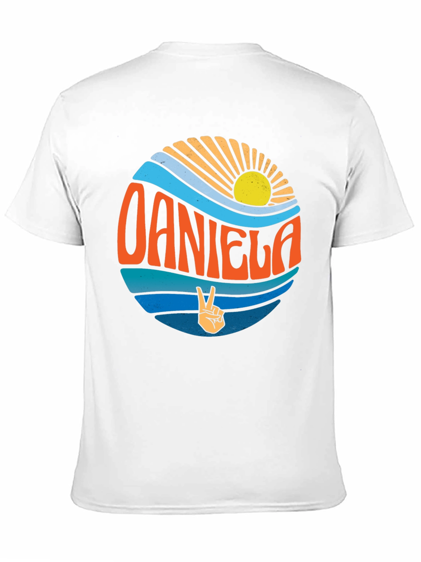 Retro Sunset Personalized Name T-Shirt